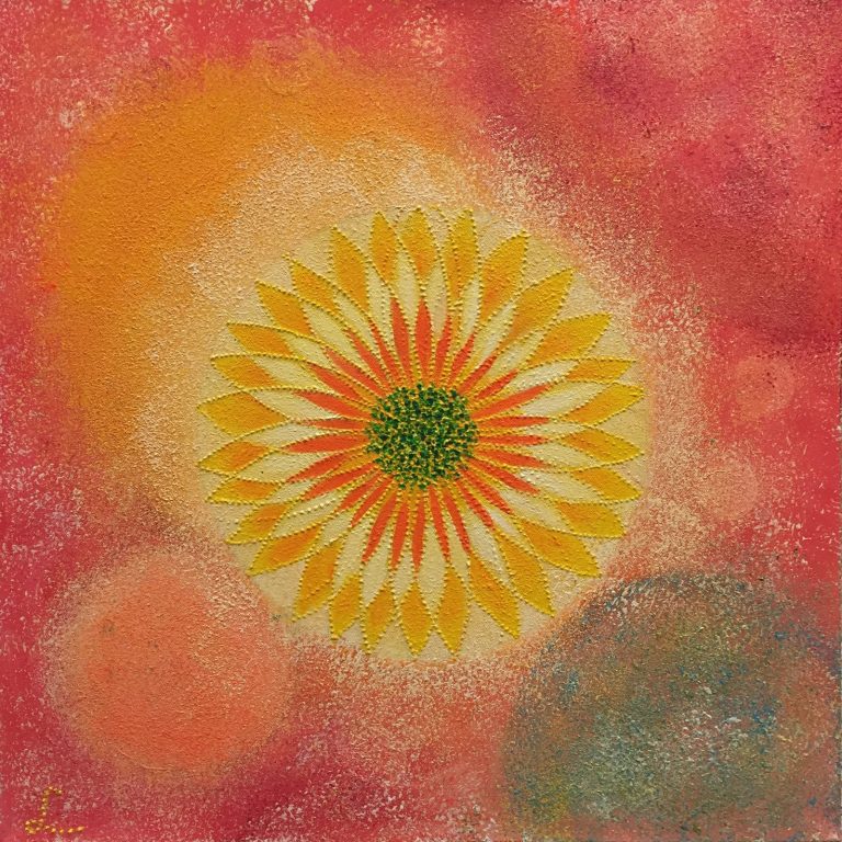 里歐心裡畫作品《快樂》（向日葵曼陀羅）